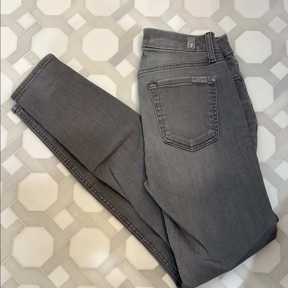 7 For All Mankind Women's Charcoal Skinny Jeans